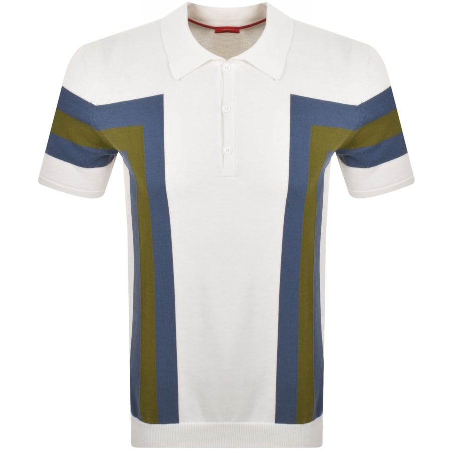 Mens white knitted polo cheap